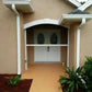 Motorized patio and garage screens providing shade and bug protection with remote control