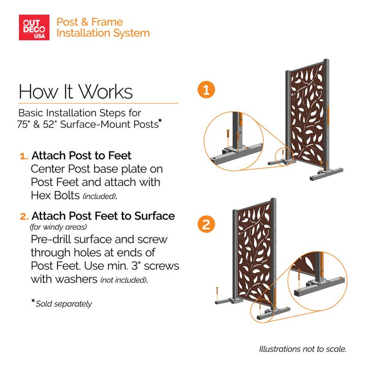 18”  Galvanized Steel Wall Extension Post, Black